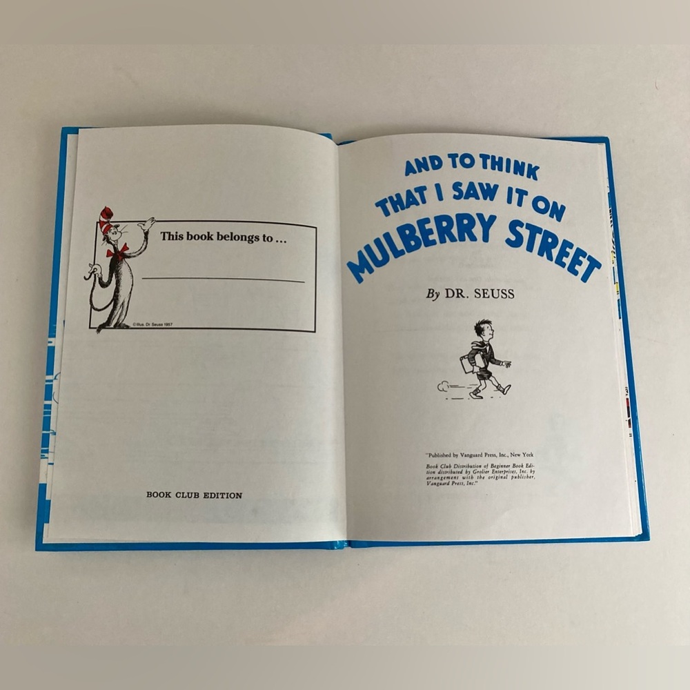 And To Think That I Saw It On Mulberry Street Book Dr Seuss Hardcover - Picture 4 of 9
